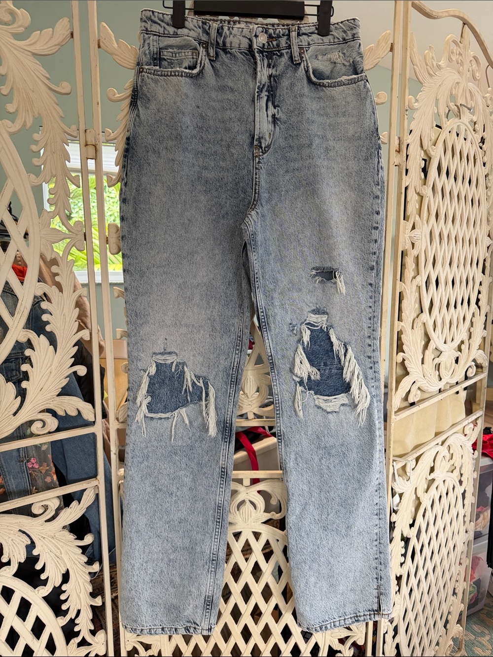 We The Free Light Blue Distressed Relaxed Jeans